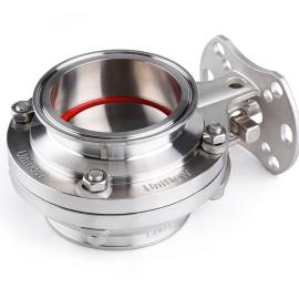 Hygienic Tri-Clamp butterfly valve with mount pad