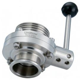 Tri-Clamp to SMS Threaded Hygienic  Butterfly Valve