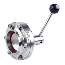Hygienic butt welding butterfly valve