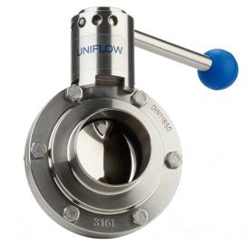 DIN 11850-2 Plain Metric End Hygienic Butterfly Valve