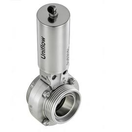 Pneumatic Stainless Steel Sanitary Welded Three-Piece Butterfly Valve