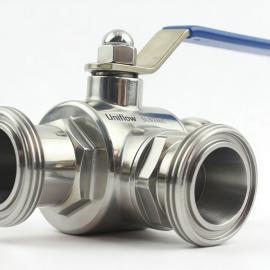 Hygienic SMS Male threade 3-Way Ball Valve