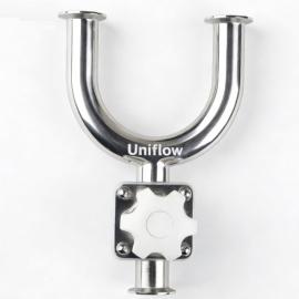 Hygienic Welded U-Shaped 3 way Diaphragm Valve