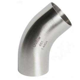 Hygienic Plain end 45D Long Radius Elbow