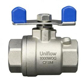 2-piece full bore ball valve F/F with butterfly handle