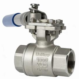 2PC Threaded Ball Valve with Spring Return Lever