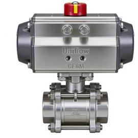 3-piece full bore pneumatic ball valve