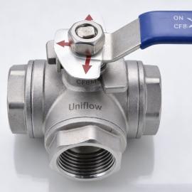 3 Way Reduced Bore threaded Ball Valve