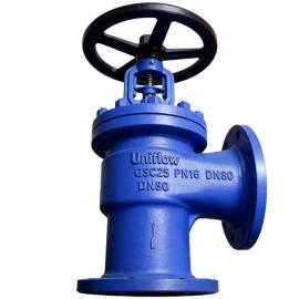   DIN Bellows Seal Angle Type Globe Valve 