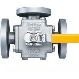 150LBS 3-way flanged ball valve ISO5211 direct mounting pad