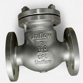 BS1868 150lbs Flanged ends ASTM A351 CF8 swing check type