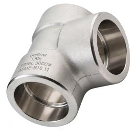 ASME B16.11 A182 F304/304L/316/316L/316Ti Forged Stainless steel 3000LBS Socket Weld Tee