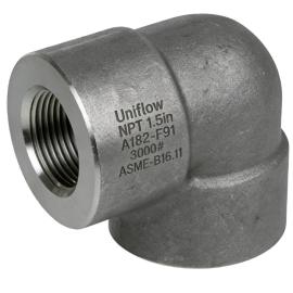 ASME B16.11 A182 F5/F9/F11/F22/F91 Forged Alloy steel 3000LBS BSP or NPT Thread Elbow