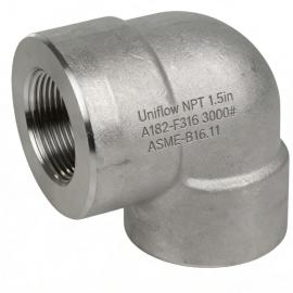 ASME B16.11 A182 F304/304L/316/316L/316Ti Forged Stainless steel 3000LBS BSP or NPT Thread Elbow