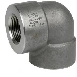 ASME B16.11 Cryogetic A694 F42/F52/F60/F65/F70/F80 Forged Alloy steel 6000LBS BSP or NPT Thread Elbow