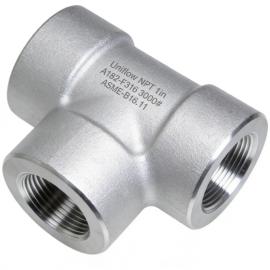 ASME B16.11 A182 F304/304L/316/316L/316Ti Forged Stainless steel 2000LBS BSP or NPT Thread TEE