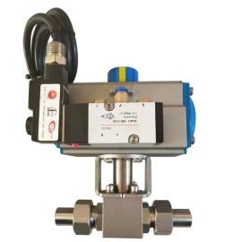 Pneumatic shut-off steam ball valve 3pc high temperature