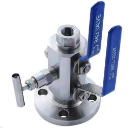 Flanged monoflange double block and bleed valve stainless steel