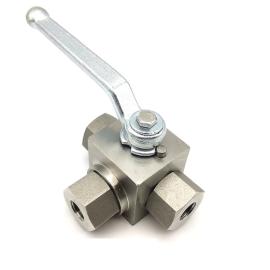 High pressure 3 way ball valve stainless steel L T port