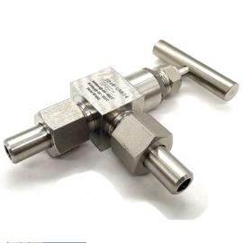 Stainless steel angle needle valve double ferrule 6000 psi
