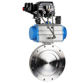Pneumatic high vacuum butterfly valve