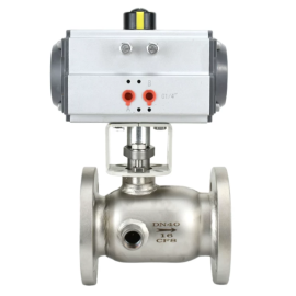 Steam jacketed pneumatic ball valve flanged