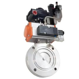 Pneumatic High Vacuum Butterfly Valve 304 Stainless Steel GIQ Wafer Flanged